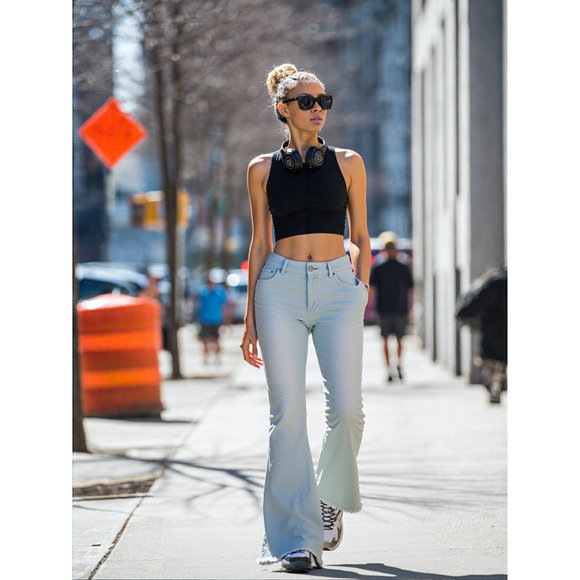 Victoria Beckham Jeans 31/35 Slightly Distressed, Flare / Selvage Bottoms- Stars - Picture 1 of 10